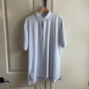 Peter Millar Large Crafty Stripe Short Sleeve Performance Polo
